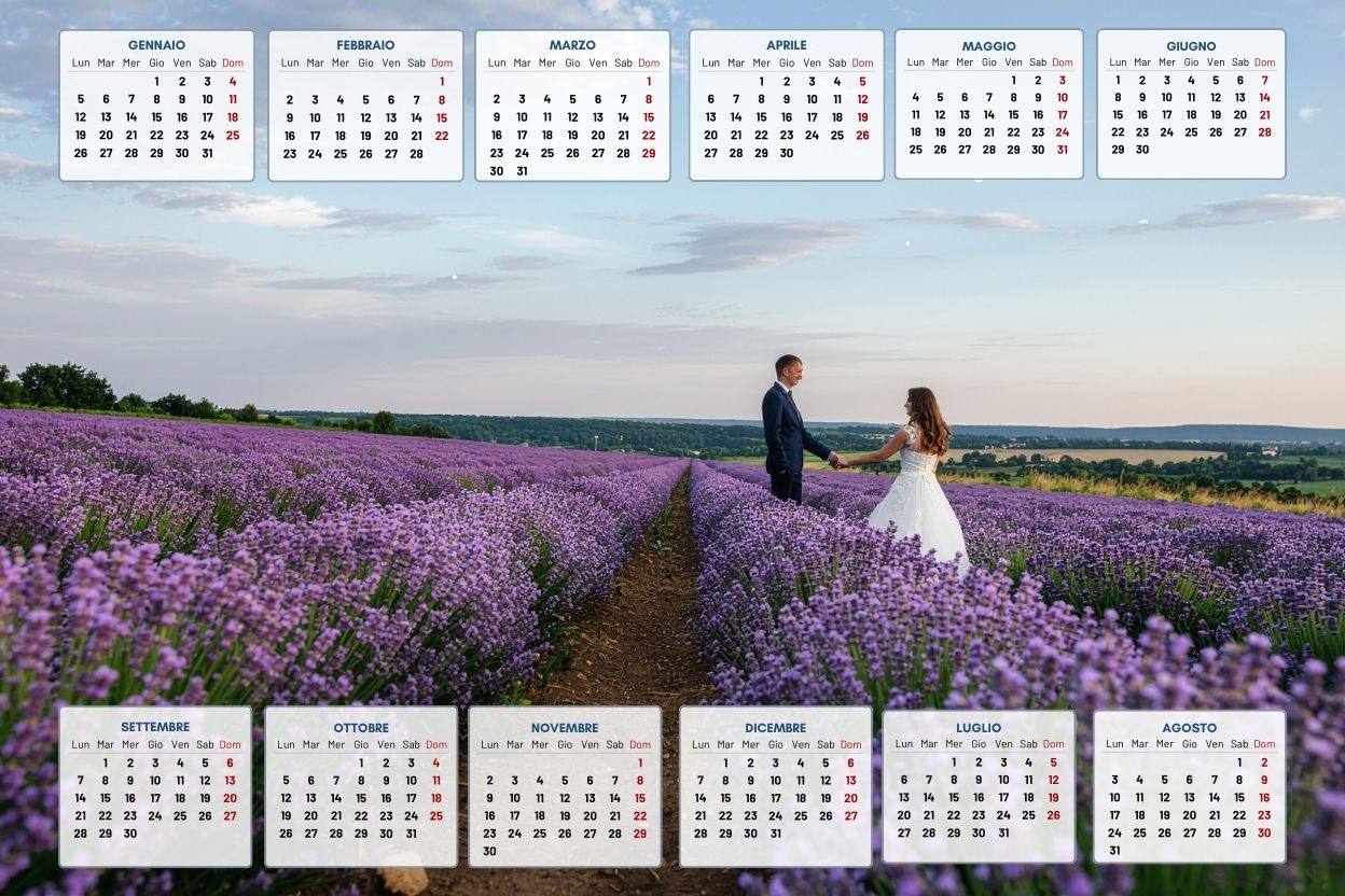 Calendario annuale full foto  orizzontale