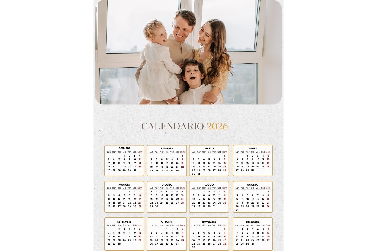 Calendario annuale oro